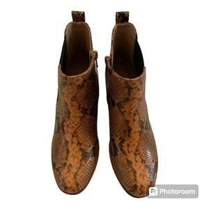 NIB Aerosoles Brandi Women's Ankle Boot in Brown Faux Leather, Size 7